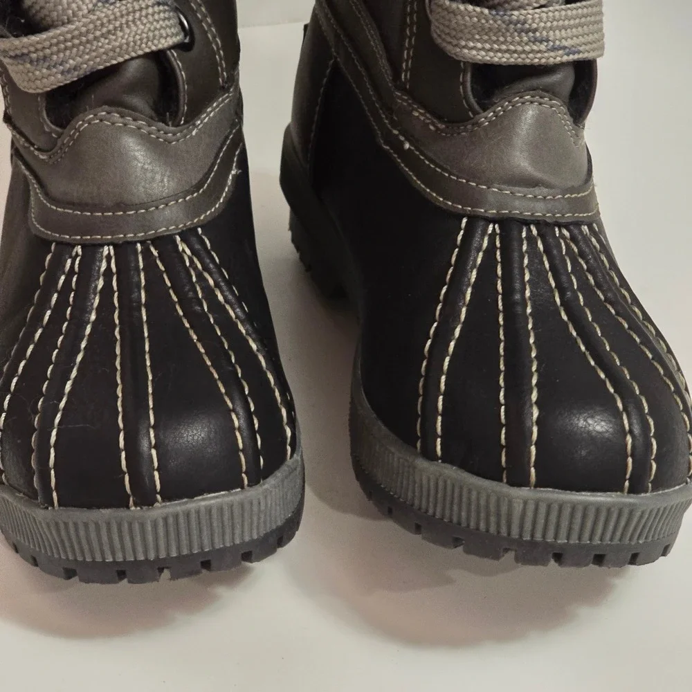 London Fog Kids Insulated Waterproof Winter‎ Snow Boots Faux Fur Lined Sz 13 EUC